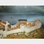 Ein groes Modell zeigt das ehemalige Burgleben